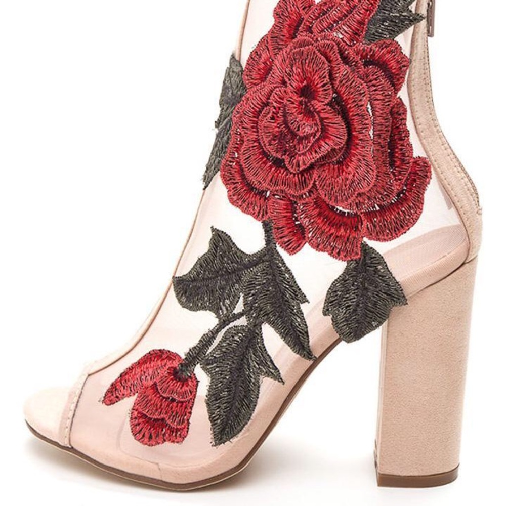 Lady Rose Mesh Peep Toe Ankle Boot
